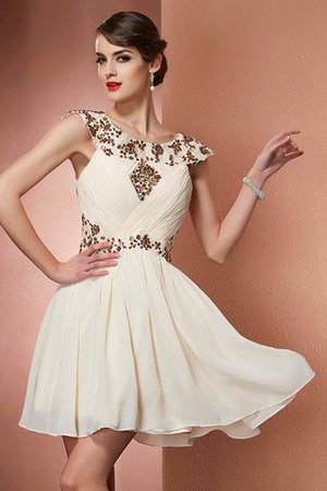 Robe demoiselle d'honneur bref en chiffon avec zip avec perle de princesse - Photo 1