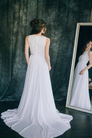 Abito da Sposa a Spiaggia largo con Piega Spazzola Treno Senza Maniche lusso - Foto 3