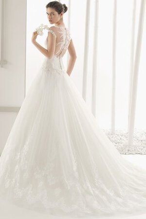 Robe de mariée formelle classique avec gaze avec broderie ligne a - Photo 3