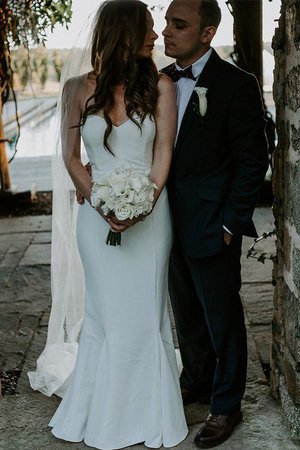 Robe de mariée en satin charme au bord de la mer collant longue - Photo 1