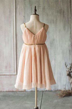 Robe de cortège enfant plissage de lotus avec chiffon ceinture en étoffe - Photo 4