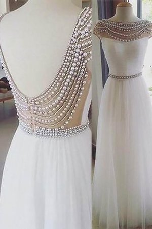 Ärmelloses Perlenbesetztes A-Linie Prinzessin Sittsames Abendkleid - Bild 1