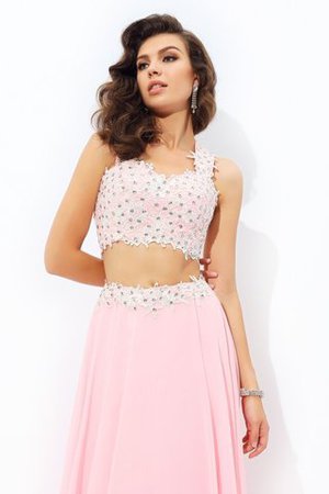 Robe de bal longue sexy avec zip bretelles spaghetti decoration en fleur - Photo 6