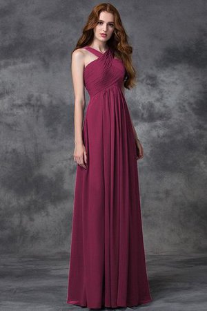 Robe demoiselle d'honneur longue avec zip ruché avec sans manches avec chiffon - Photo 5