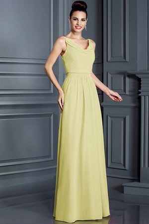 Robe demoiselle d'honneur longue de princesse en chiffon fermeutre eclair a-ligne - Photo 7