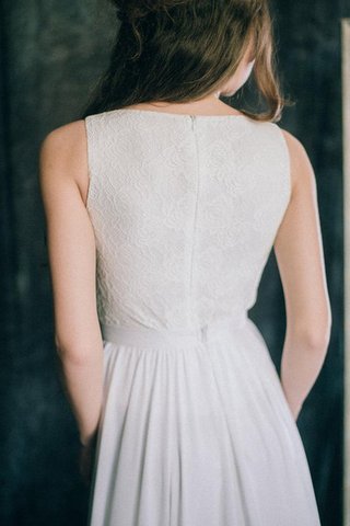 Robe de mariée facile luxueux de col bateau avec chiffon manche nulle - Photo 2