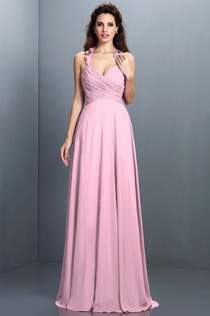 Normale Taille Nackenband Chiffon Sittsames Brautjungfernkleid mit Reißverschluss - Bild 23