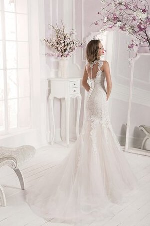 Robe de mariée vintage en tulle avec cristal manche nulle avec perle - Photo 3