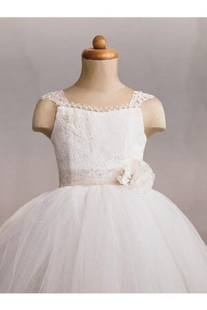 Robe de cortège enfant naturel plissé avec nœud de mode de bal en tulle - Photo 1