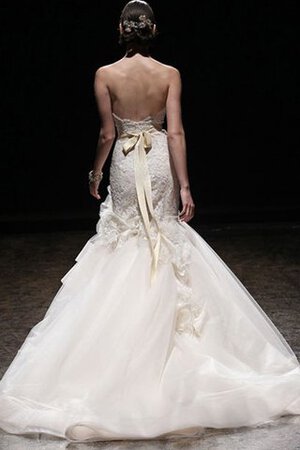 Vestido de Novia de Natural de Sin mangas de Dobladillos de Escote Corazón con Cintas - Foto 2