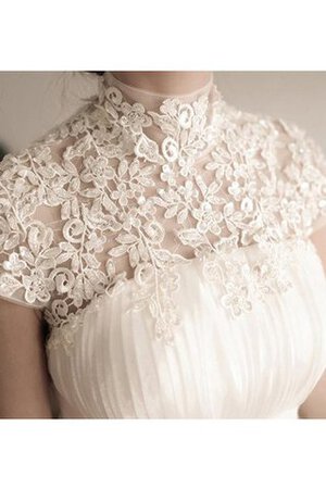 Abito da Sposa in pizzo Lupetto Elegante retro con Manica Corte All Aperto - Foto 4