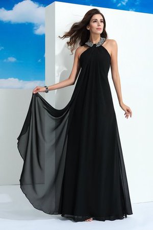 A Linie Chiffon Reißverschluss Nackenband Formelles Abendkleid - Bild 1