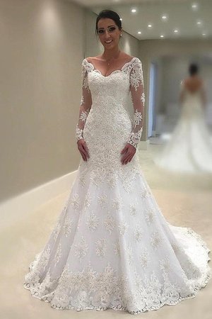 Robe de mariée v encolure merveilleux discrete formelle intemporel - Photo 1