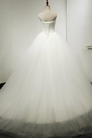 Abito da Sposa Senza Maniche in pizzo radiosa Coda A Strascico Cappella in Tulle Naturale - Foto 2