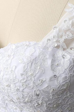 Robe de mariée simple a-ligne décolleté dans le dos col en forme de cœur sans ceinture - Photo 4