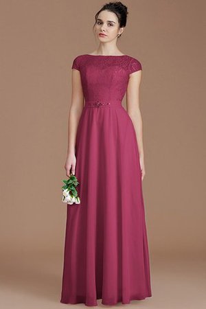 Robe demoiselle d'honneur naturel fermeutre eclair ligne a de col bateau en chiffon - Photo 10