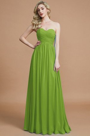 Robe demoiselle d'honneur naturel d'empire avec chiffon ruché jusqu'au sol - Photo 19