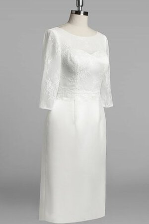 Robe de mariée col u profond en satin trou de serrure de fourreau arrivée au mollet - Photo 2