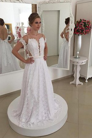 Clasico Vestido de Novia de Corte princesa de Encaje Adorno de Cola Barriba - Foto 1