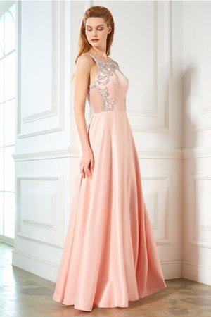 Robe de bal longue avec perle manche nulle ligne a en satin - Photo 3