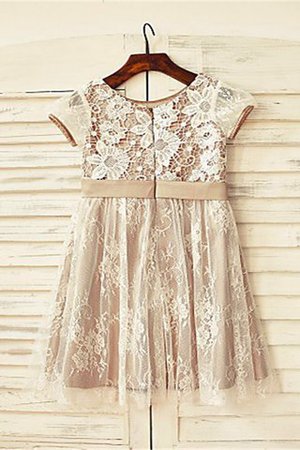 Robe de cortège enfant naturel avec fleurs fermeutre eclair ligne a de princesse - Photo 2