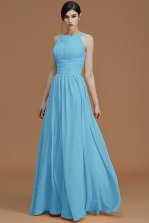 Robe demoiselle d'honneur avec zip a-ligne de princesse en chiffon manche nulle - Photo 10