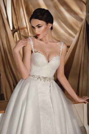 Abito da Sposa in Pizzo Formale E Informale in pizzo Senza Maniche con Applique Allacciato - Foto 4