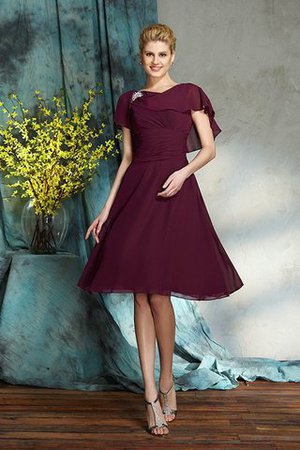 Reißverschluss Normale Taille Halbe Ärmeln Knielanges Mini Brautmutterkleid - Bild 3