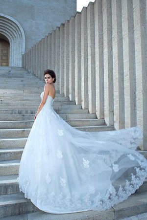 Abito da Sposa Coda A Strascico Cappella Lusso con Applique Senza Maniche Ball Gown - Foto 3