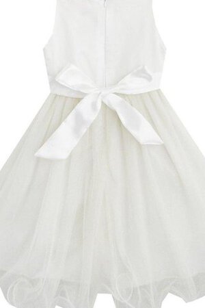 Robe de cortège enfant en tulle manche nulle fermeutre eclair avec perle encolure ronde - Photo 3