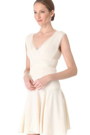 Robe de mariée bref naturel ruché v encolure en chiffon - Photo 3