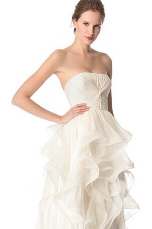 Robe de mariée a-ligne sans dos en organza de bustier de lotus - Photo 3