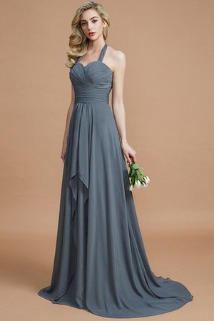 Robe demoiselle d'honneur naturel de dos nu de princesse en chiffon a-ligne - Photo 3