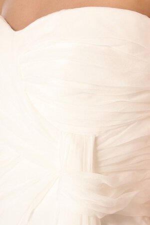 Abito da Sposa Semplice Naturale Lungo in Chiffon Tubino con Festone - Foto 4