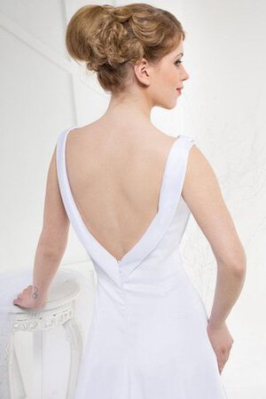 Abito da Sposa A-Line Lupetto Naturale Profondo V-scollo Senza Maniche con Piega - Foto 5