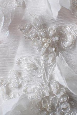 Abito da Sposa in Tulle in pizzo con Perline Lungo con Applique radiosa - Foto 3