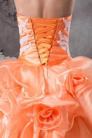 Abito Quinceanera con Increspature con Fiore Ball Gown Cuore con Applique - Foto 2