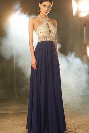 Robe de soirée longue avec perle en chiffon larges bretelles de princesse - Photo 5