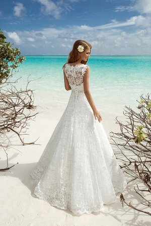 Robe de mariée boutonné en plage v encolure avec lacets ligne a - Photo 3