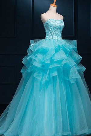 Vestido de Quinceañeras de Corte Evasé en Lentejuelas y Encaje de Manga de Campana - Foto 3