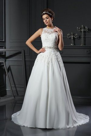 Abito da Sposa Vintage Coda A Strascico Cappella Senza Maniche A-Line Elegante - Foto 1