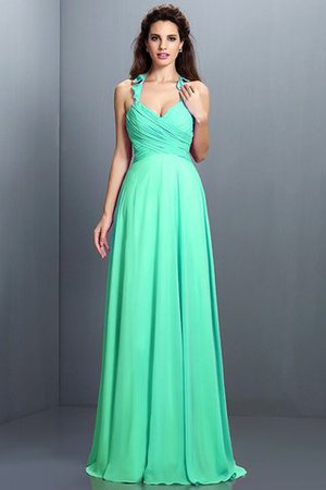 Normale Taille Nackenband Chiffon Sittsames Brautjungfernkleid mit Reißverschluss - Bild 15