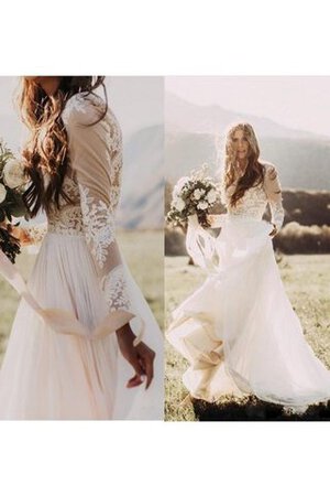 Abito da Sposa con Applique originale Lungo A Terra in Chiffon stravagante - Foto 6