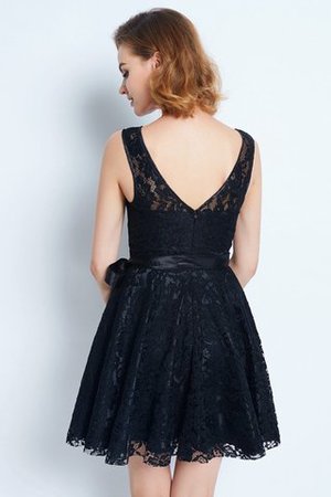 Reißverschluss A Linie Mini Cocktailkleid mit Schleife mit Gürtel - Bild 2