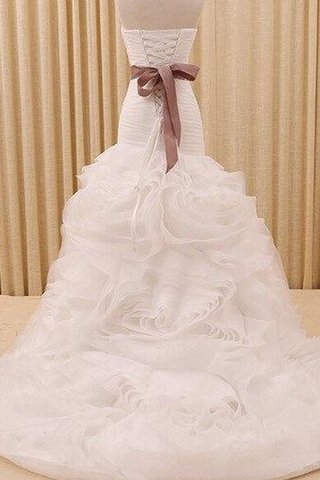 Robe de mariée naturel cordon de sirène de lotus de col en cœur - Photo 2