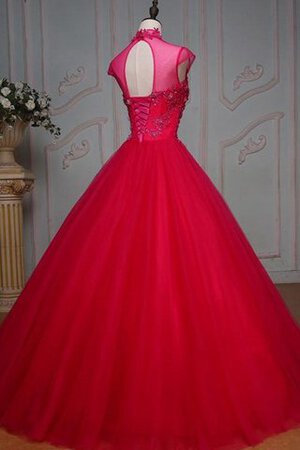 Tüll Perlenbesetztes Spitze Quinceanera Kleid mit Bordüre mit Jacke - Bild 2