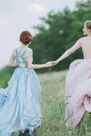 Vestido de Novia de Corte-A en Encaje de Encaje Adorno de Apliques de Plisado - Foto 8