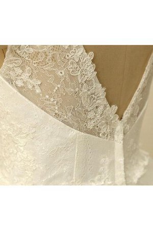 Robe de mariée naturel en tulle a-ligne de col en v dos nu - Photo 4