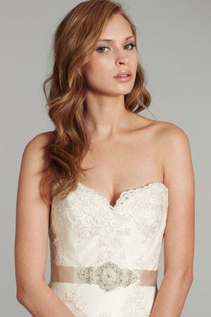 Robe de mariée naturel avec cristal avec perle avec sans manches ceinture en étoffe - Photo 3