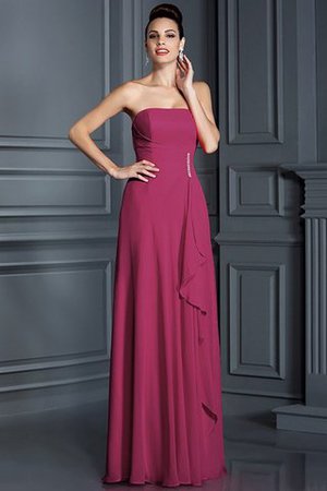 Robe demoiselle d'honneur manche nulle a-ligne en chiffon avec zip de princesse - Photo 5